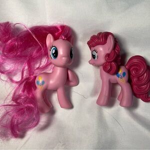 My Little Pony Pinkie Pie 3” Figure Lot 2 2016 Brushable Hair Hasbro Toy